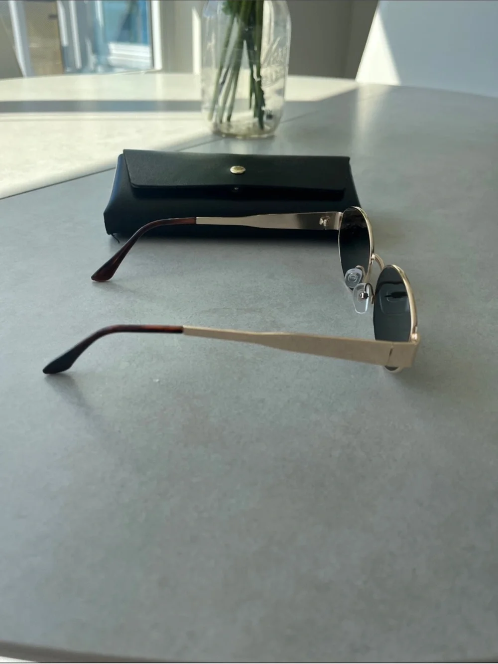 Gold Frame Oval Sunglasses